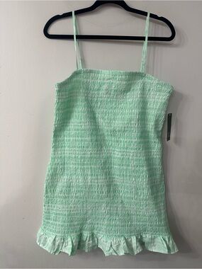 wild fable Mint Green Smocked Mini Dress with Ruffle Hem